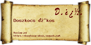 Doszkocs Ákos névjegykártya